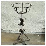 Wrought Iron Plant Stand - Quadruped | Vintage (mid century) wrought iron, quadruped (four-legged) p