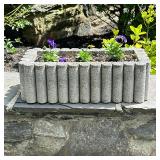 Concrete Planter #5 | Large concrete rectangular-shaped outdoor planter with scalloped edges. Includ