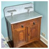 English (Victorian) Style Marble Top Washstand | Antique (possibly 1800