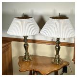 (2pc) Stiffel Lamp Co. Brass Table Lamps | Vintage (mid century) pair (2) of Stiffel Lamp Company br