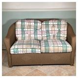 Lloyd Flanders Wicker Loveseat | Lloyd Flanders "Reflections" Collection resin wicker loveseat sofa,