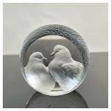 Swedish Art Glass - "Turtle Doves" | Vintage (1960