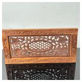 Carved Wooden Wall Decor #2 | Carved wooden wall decor in rectangular shape with trellis-like detail