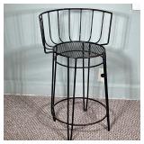 Wrought Iron Bar Stool - Unique Find | Wrought iron indoor/outdoor bar stool with rounded seat and h