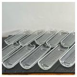(10pc) Glass Corn-on-the-Cob/Butter Dishes | Set of ten (10) corn-on-the-cob glass butter dishes wit