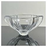 Heavy Crystal Bowl With Handles | Mikasa heavy lead crystal art deco footed bowl with arm handles. -