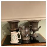 (4pc) Collection of Pewter & Silver-Plate Items | Collection of pewter and silver-plate items includ