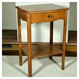 French Country Style Wooden Nightstand | French Country style wooden end table/nightstand with knobb