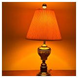 Painted Porcelain Oil Lamp/Table Lamp | Antique painted porcelain oil lamp base, converted into an e