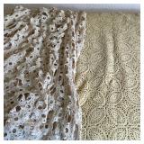 (2pc) Crocheted Throw Blankets | Vintage hand-made crocheted throw blankets.