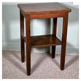 Wooden Two-Tiered Side Table | Wooden two-tiered side table. - h. 30 x w. 20 x d. 16 in