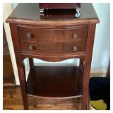 Wooden End Table/Nightstand | Wooden end table/nightstand with two pull-tab drawers and a lower shel