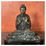 East Asian Buddhist Figure - Amida Nyoria | Vintage (mid 20th c.) bronze figure of Amida Nyorai, or 