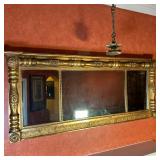 French Empire Style Mantle Mirror | Antique (mid 19th c.) French Empire style giltwood three-panel m