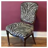 Upholstered Side Chair - Zebra Print 1/1 | Single side chair or desk chair, upholstered in a zebra p