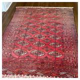 Oriental Style Rug - Red with Fabric Edge | Red colored oriental style rug, possibly of Turkmen/Pers