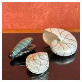 (3pc) Decorative Seashells | Collection of decorative painted seashells.