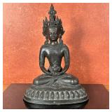 Tibetan/Buddhist Figure - Seated Buddha | Tibetan bronze statue of a seated Buddha, in a cross-legge