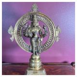 Indian/Hindu Brass Statue of Vishnu | Brass heavyweight statue of Indian deity, Vishnu, the Hindu Go