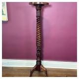 Mahogany Pedestal Plant Stand - 2/2 | Victorian style mahogany pedestal plant stand with barley twis
