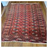 Oriental Style Rug - Red & Orange | Red and orange colored oriental style rug, possibly of Turkmen/P