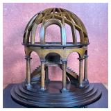 Miniature Model - Atrium With Dual Staircase | Miniature model of a wooden domed atrium with dual st