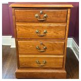 Stickley File Cabinet with Key | Vintage (mid 20th c.) Stickley Furniture two-drawer file cabinet, d