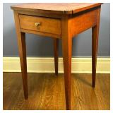 Single Drawer Wooden Nightstand - Knob | Antique (19th c.) single drawer wooden nightstand with knob