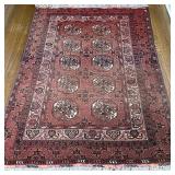 Oriental Style Rug - Red & Brown | Red and brown colored oriental style rug, possibly of Turkmen/Per