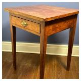 Single Drawer Wooden Nightstand - Brass | Antique (19th c.) Hepplewhite style single drawer wooden n