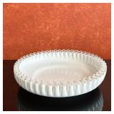 Fenton "Silver Crest" Crimped Bowl | Vintage (mid-20th c.) Fenton Art Glass (USA) "Silver Crest" mil