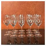 (14pc) White Wine Glasses | Set of fourteen (14) stemmed white wine glasses. - h. 8 x w. 3 in