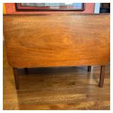 Drop Leaf Wooden Table - 2/2 | Antique (19th c.) drop leaf wooden table serves as a sofa table when 