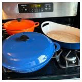 (3pc) Cookware - Le Creuset & Copco | Modern (contemporary) Le Creuset enameled cast iron dutch oven