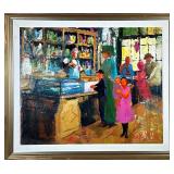 TED JASLOW (20TH/21ST CENTURY) OIL PAINTING | Drug Store. Oil on board. 30 x 36 in. Board. Signed & 