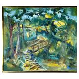 DAVID FRANCIS OIL PAINTING | Forest scene Oil on canvas. 19.5 x 23.5 in. Canvas. Signed lower right 