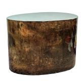 LACQUERED FIGURED WOOD SIDE TABLE | Having an oblong shape, mid-century wood side table with acrylic