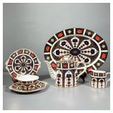 (6pc) Royal Crown Derby Imari Pattern Tea Set | Including teapot creamer sugar bowl 2 side plates Se