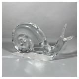 (1pc) Daum Nancy Large Glass Snail | Signed on side Small round Knick to base as shown in photos. - 