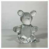 (1pc) Daum Nancy Glass Teddy Bear | Signed Daum Nancy glass teddy bear - h. 6 x w. 5 x l. 5 x d. 3 i