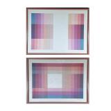 (2pc) AUDREY GRENDAHL KUHN (20TH/21ST CENTURY) LITHOGRAPHS | Set of 2 color lithographs including “T