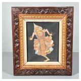 THAI WALL ART | On canvas with carved wooden frame. Artist signed on back. 7” h x 5.5” w painting - 