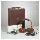 (1pc) Vintage David Clark Earphones | In original case - h. 6 x w. 9 x l. 12 mm