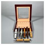 (8pc) Vintage Fountain And Roller Ball Pens | Including majestic and dayacom - h. 2 x w. 2 x l. 6 in