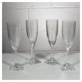 (4pc) VILLEROY & BACH CHAMPAGNE FLUTES | h. 8.5 x w. 2.25 x l. 2.25 in