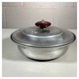 Casserole Bowl | Hammered aluminum covered bowl, MCM made by Buenilum. - h. 3 x dia. 10 in