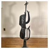 CELLO SCULPTURE | Cut & welded steel cello sculpture - h. 58.5 x w. 13 x d. 13 in