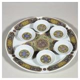 ISRAELI SEDER PLATE | Porcelain seder plate, made in Israel - h. 1.25 x dia. 14.25 in