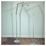 (2pc) PAIR KONCEPT FLOOR LAMPS | Pair of articulating aluminum KONCEPT floor lamps Dimensions: h. 74