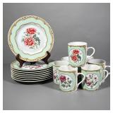 (16pc) ANDREA BY SADEK PORCELAIN DISHES | Including: 8 teacups and 8 matching dessert dishes Dimensi